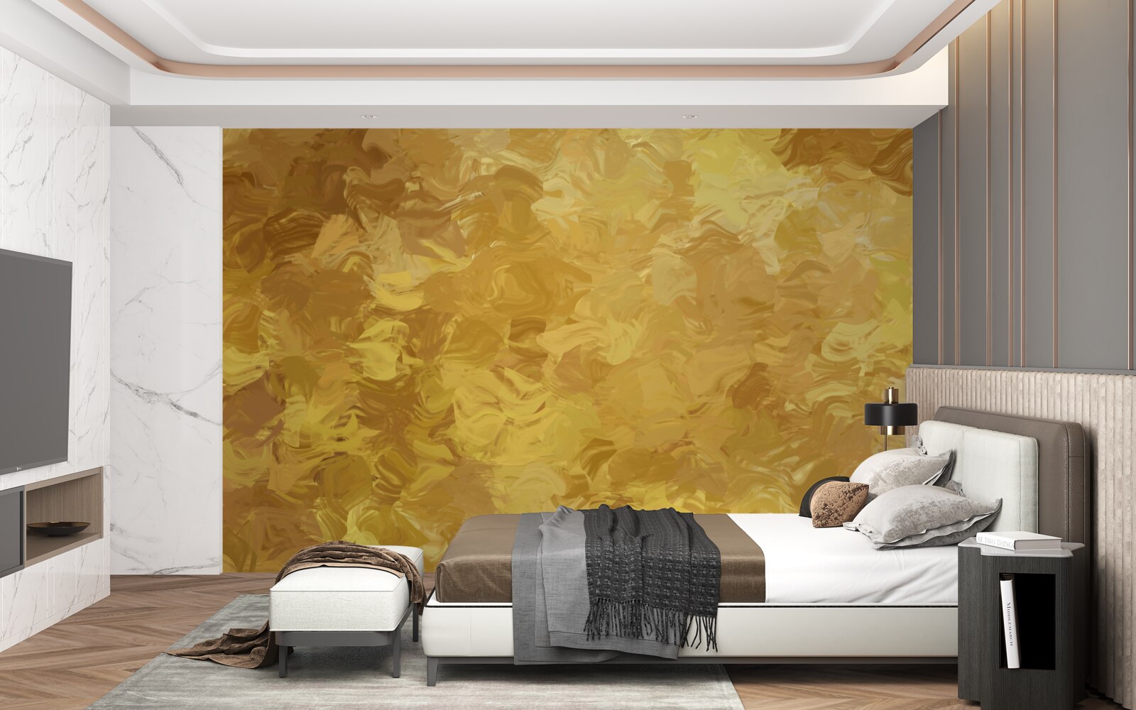 Fotobehang achtergrond met gouden textuur