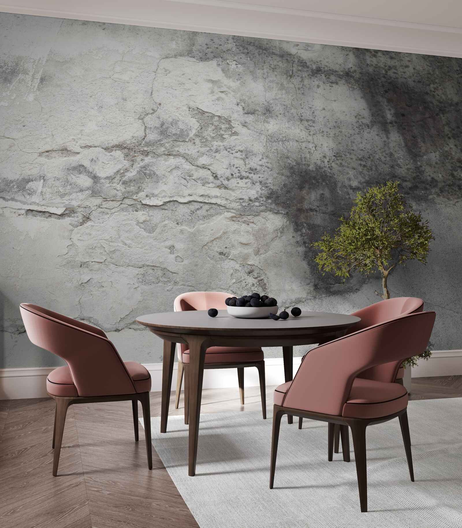 Fotobehang grijze vuilnisstructuur