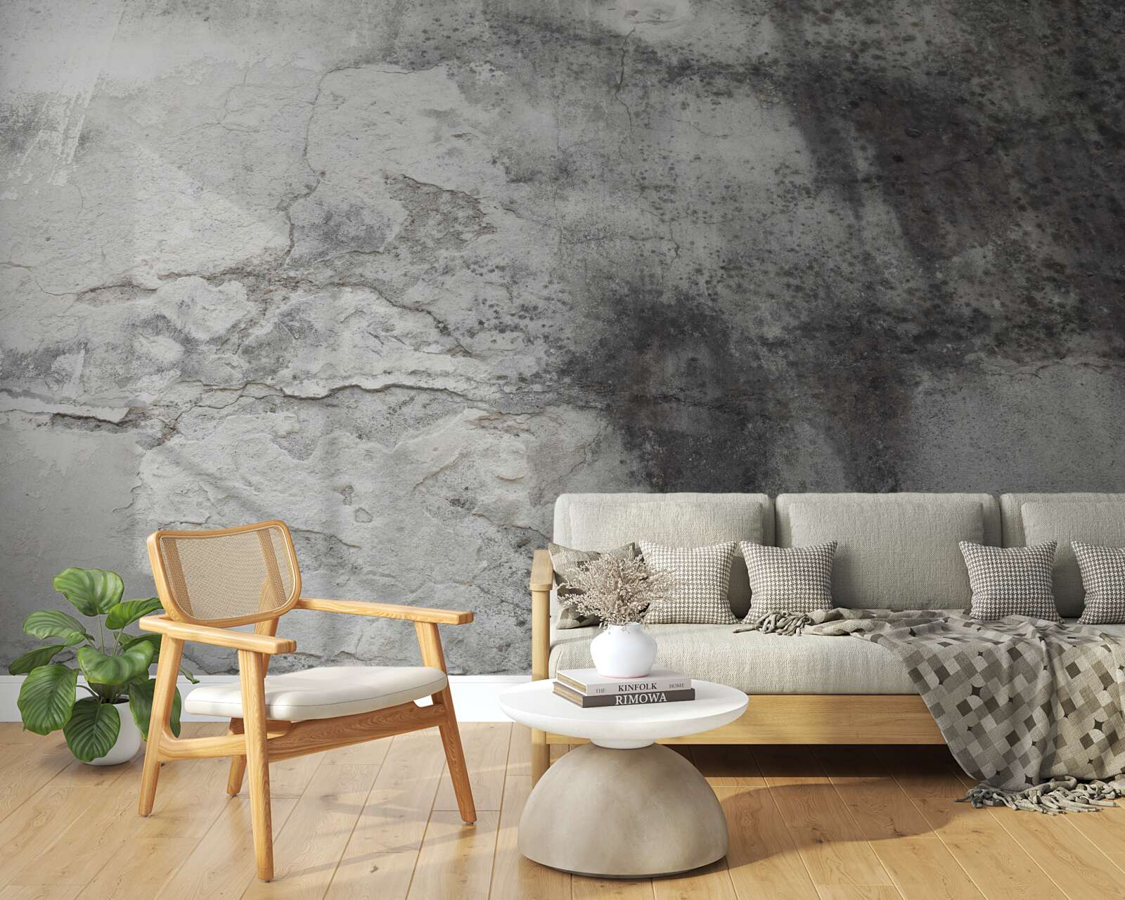 Fotobehang grijze vuilnisstructuur