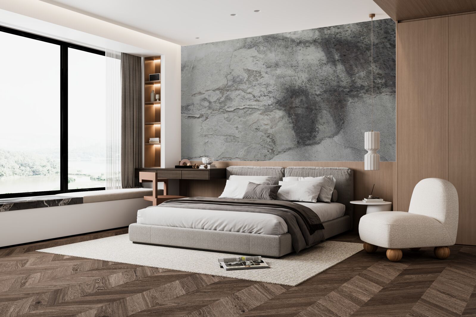 Fotobehang grijze vuilnisstructuur