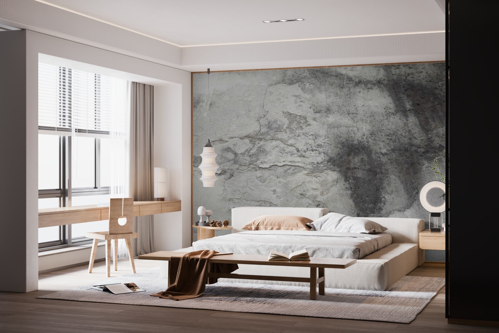 Fotobehang grijze vuilnisstructuur