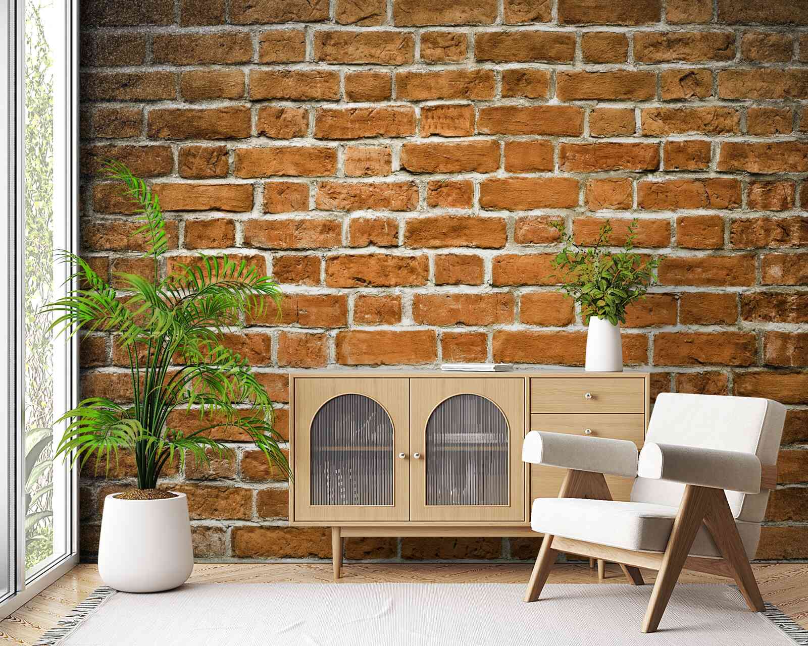 Fotobehang bruine bakstenen muur