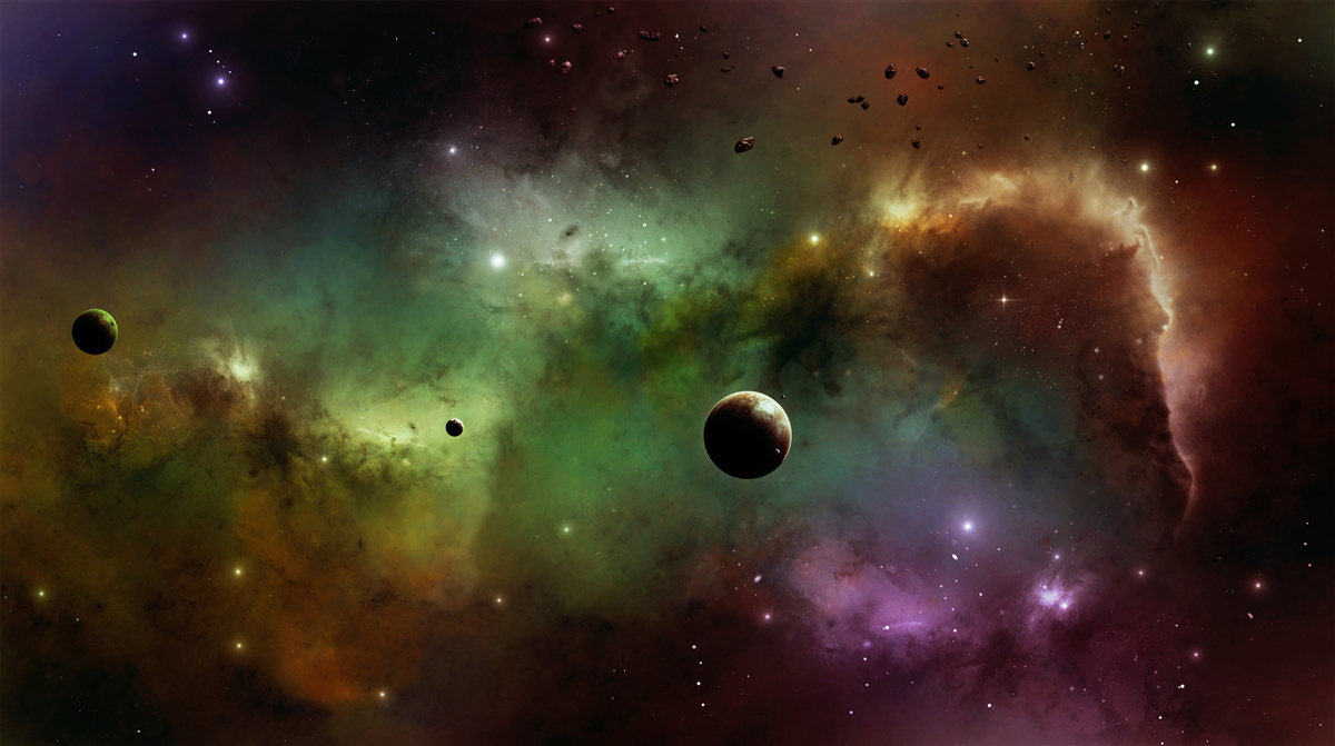 Fotobehang een uniek veelkleurig universum