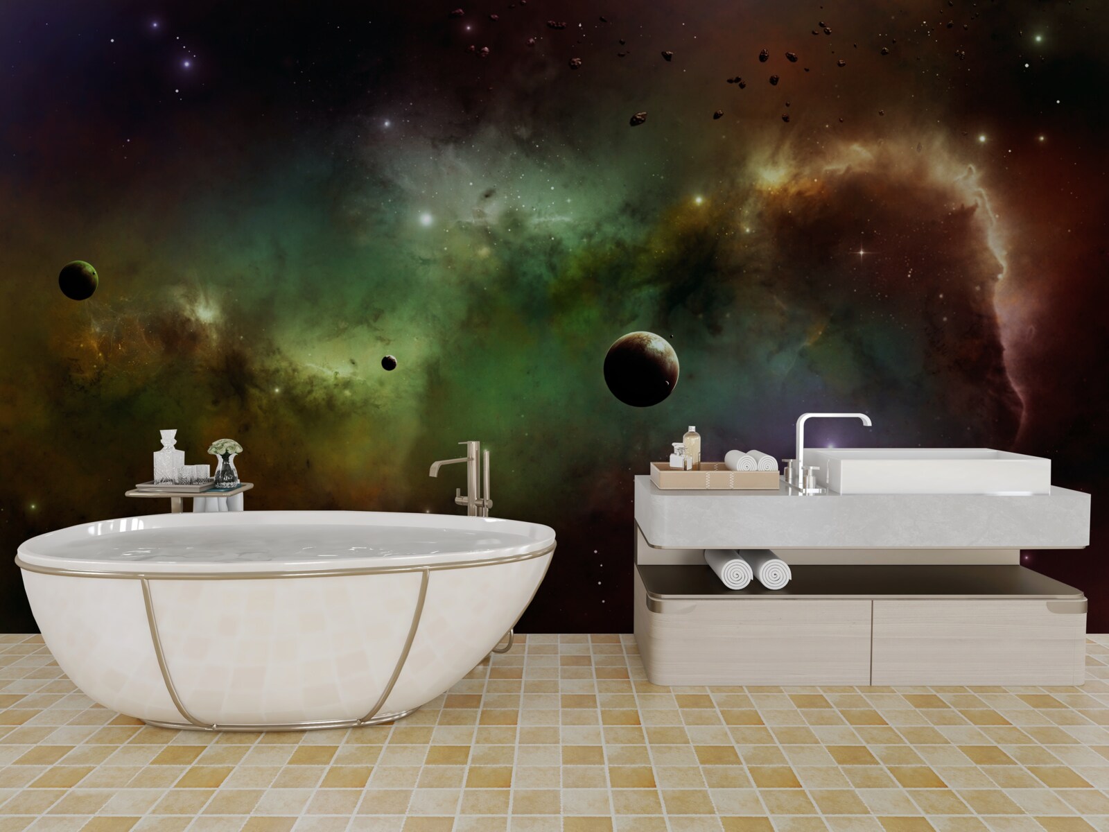 Fotobehang een uniek veelkleurig universum