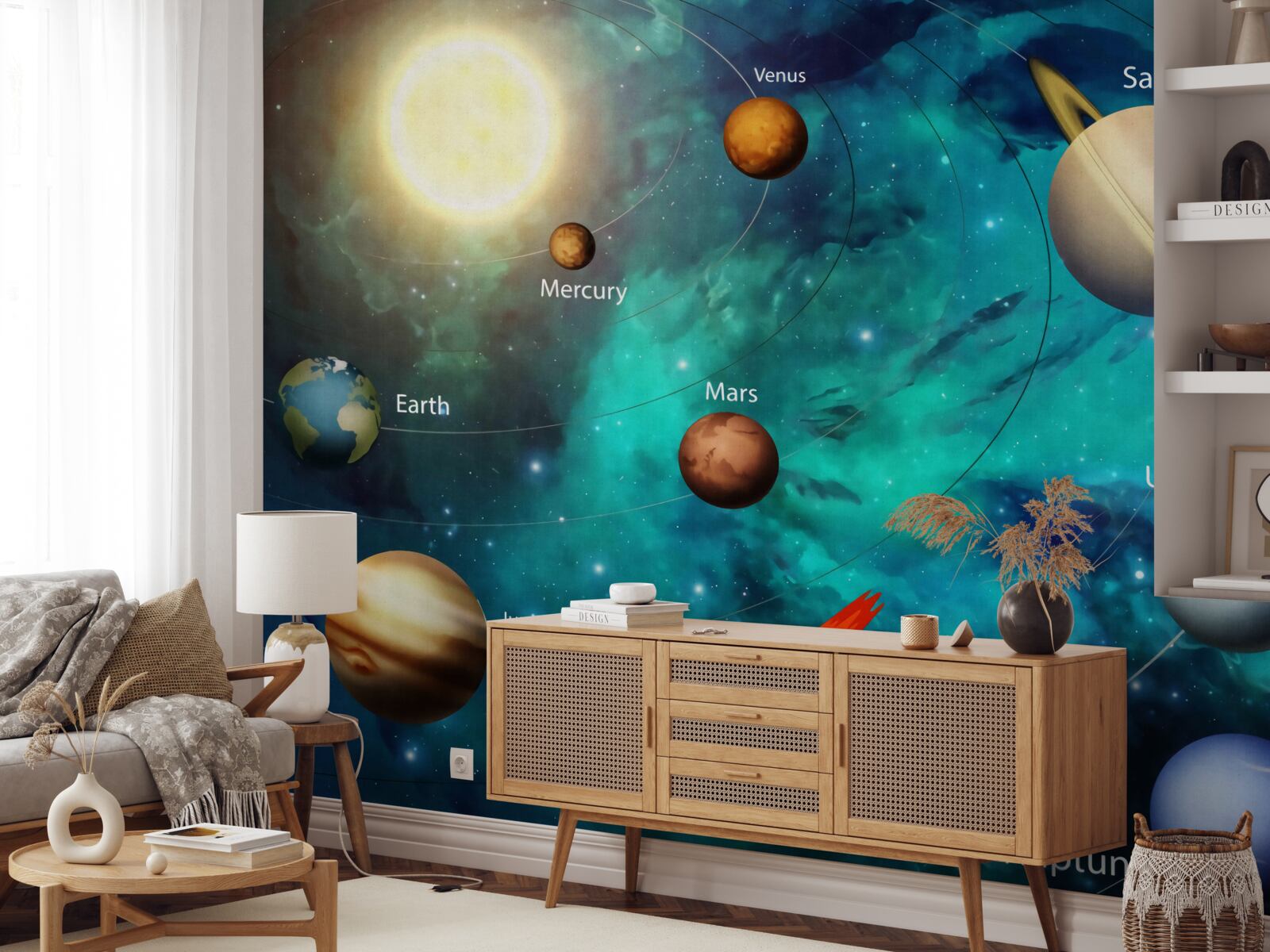 Fotobehang named planet show