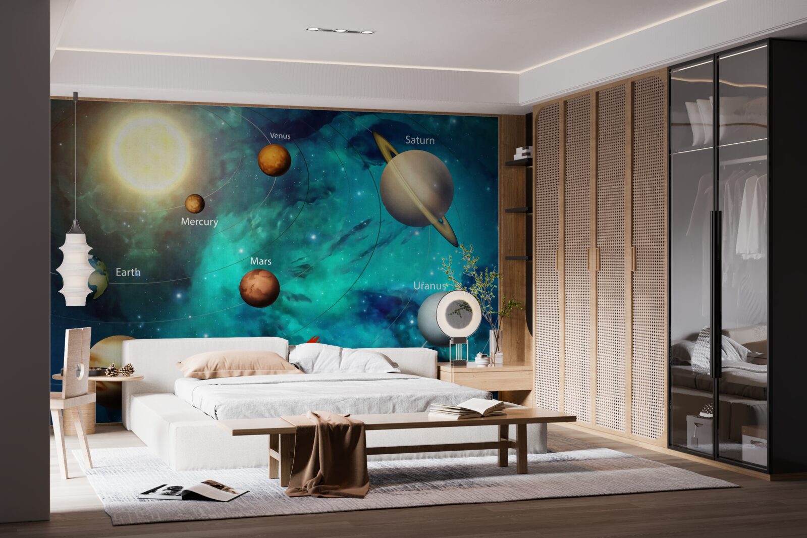 Fotobehang named planet show