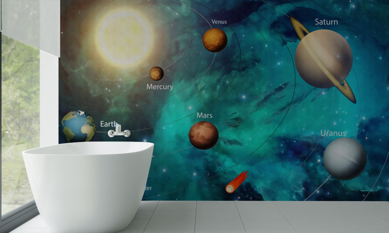 Fotobehang named planet show