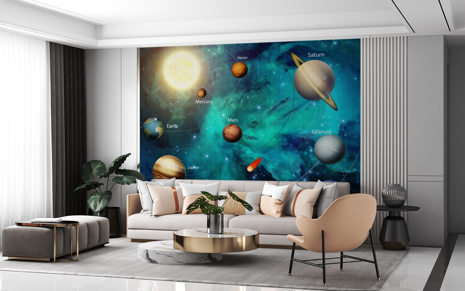 Fotobehang named planet show