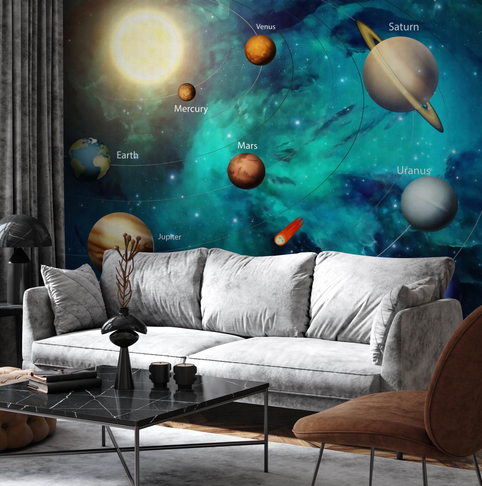 Fotobehang named planet show