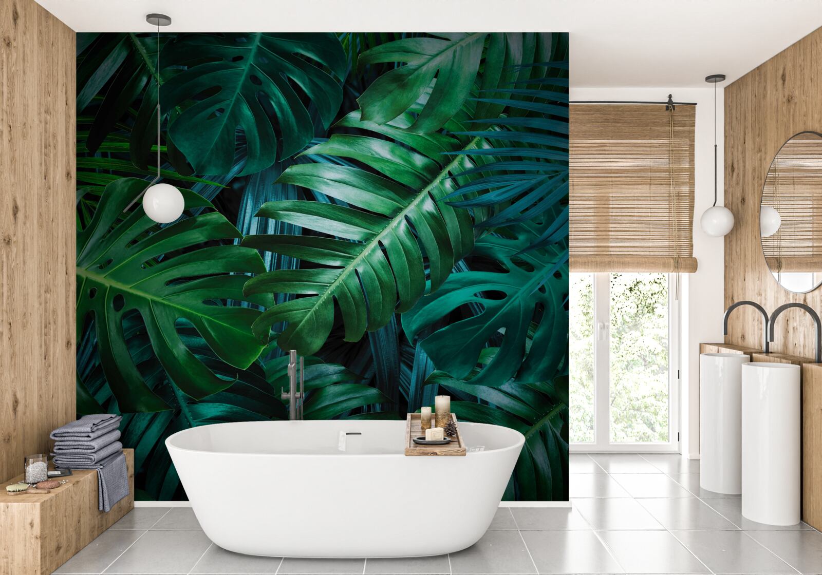 Fotobehang de intensiteit van de groentinten van het regenwoud