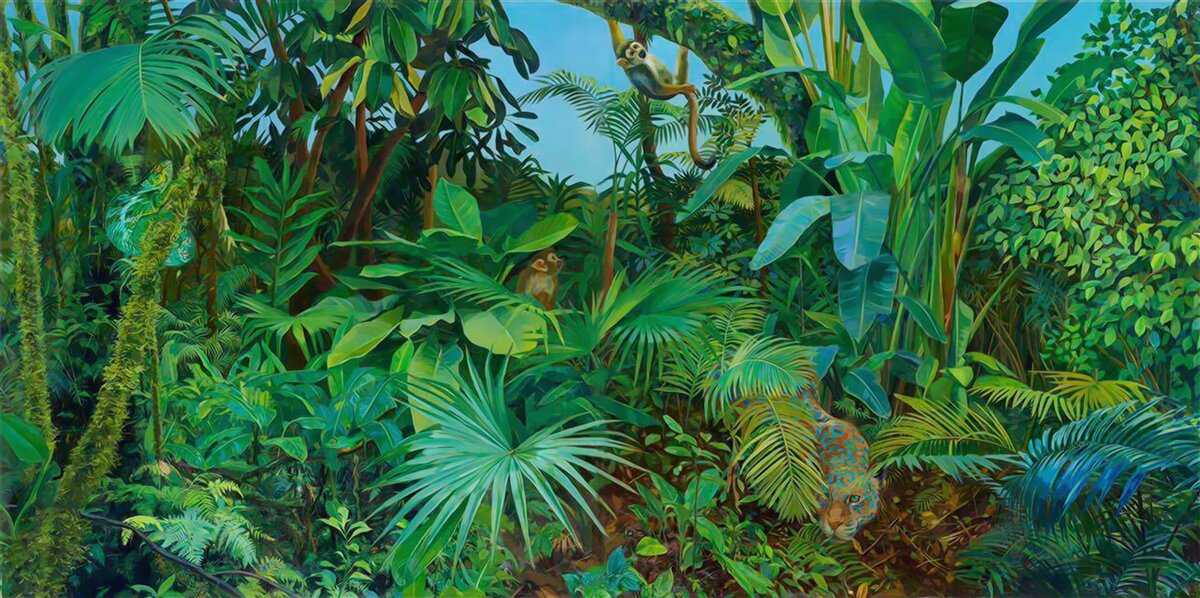 Fotobehang ondoordringbaar struikgewas van groene tropische bossen