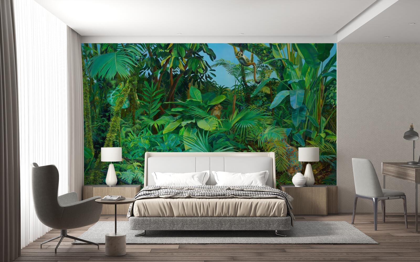 Fotobehang ondoordringbaar struikgewas van groene tropische bossen