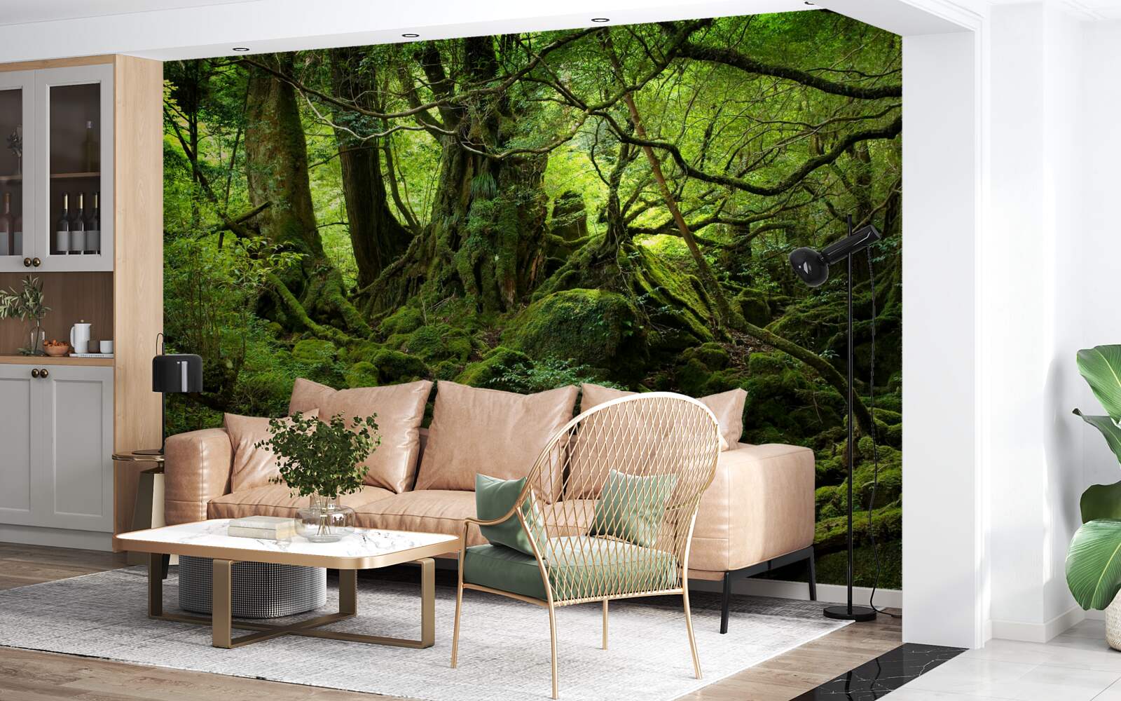 Fotobehang dicht groen bos