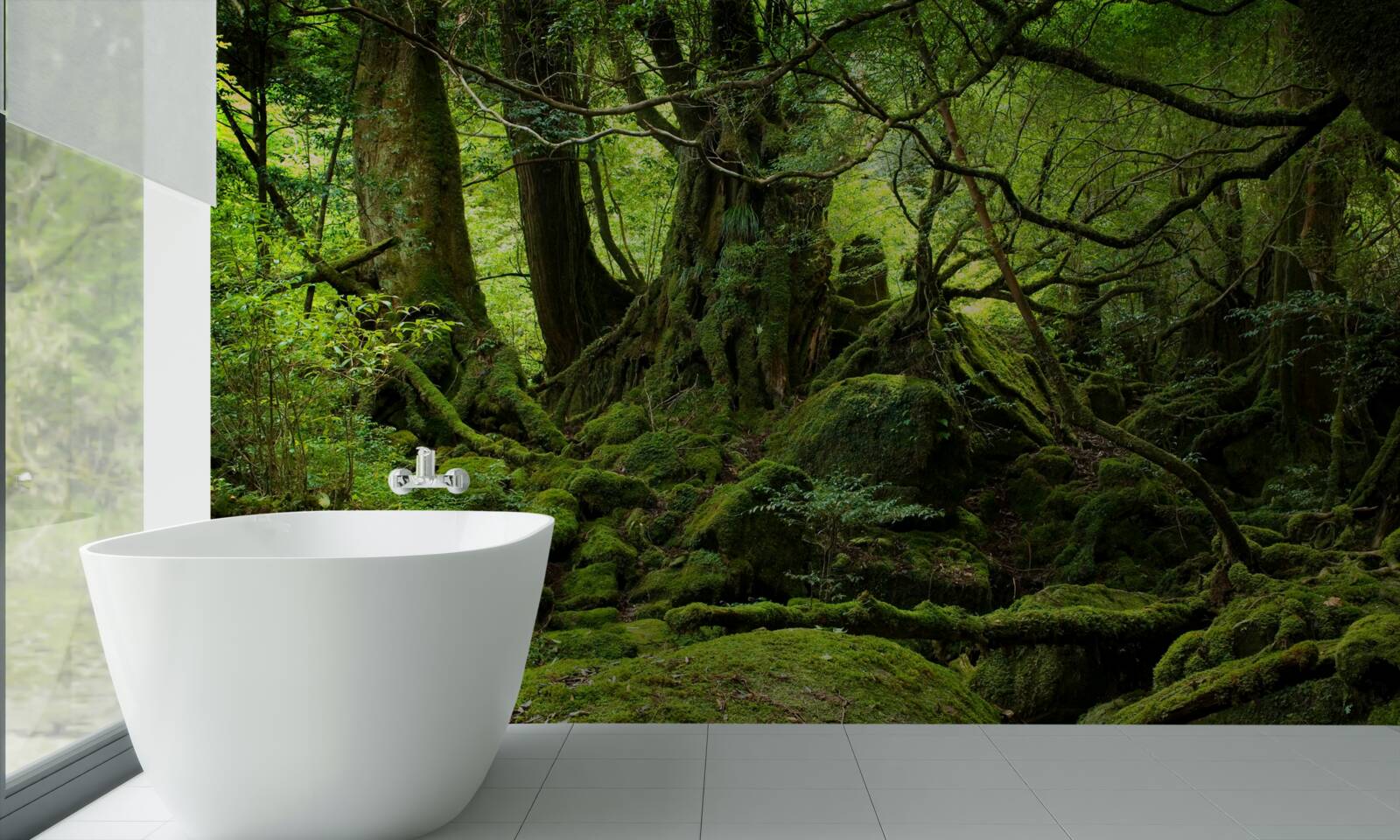 Fotobehang dicht groen bos