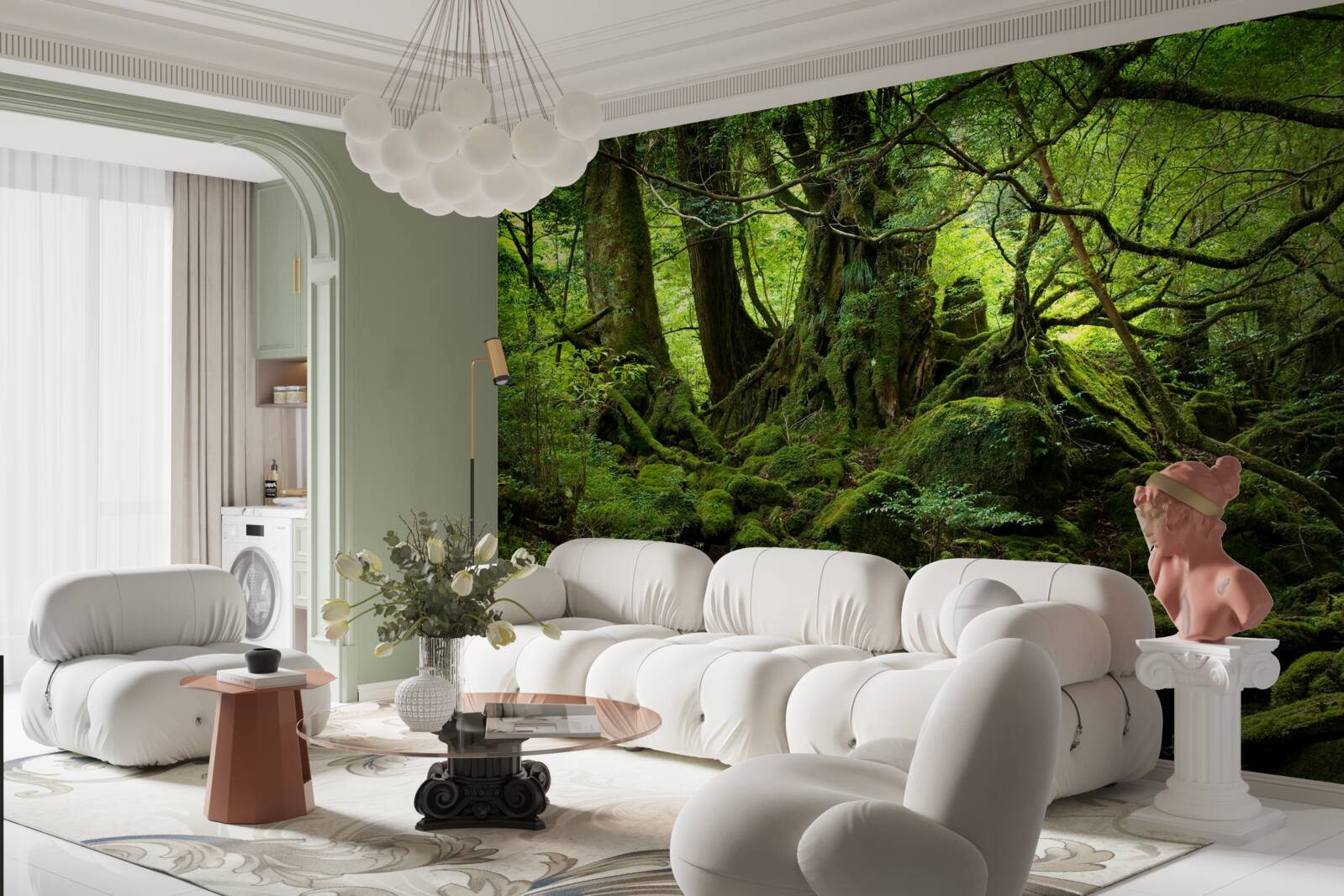 Fotobehang dicht groen bos