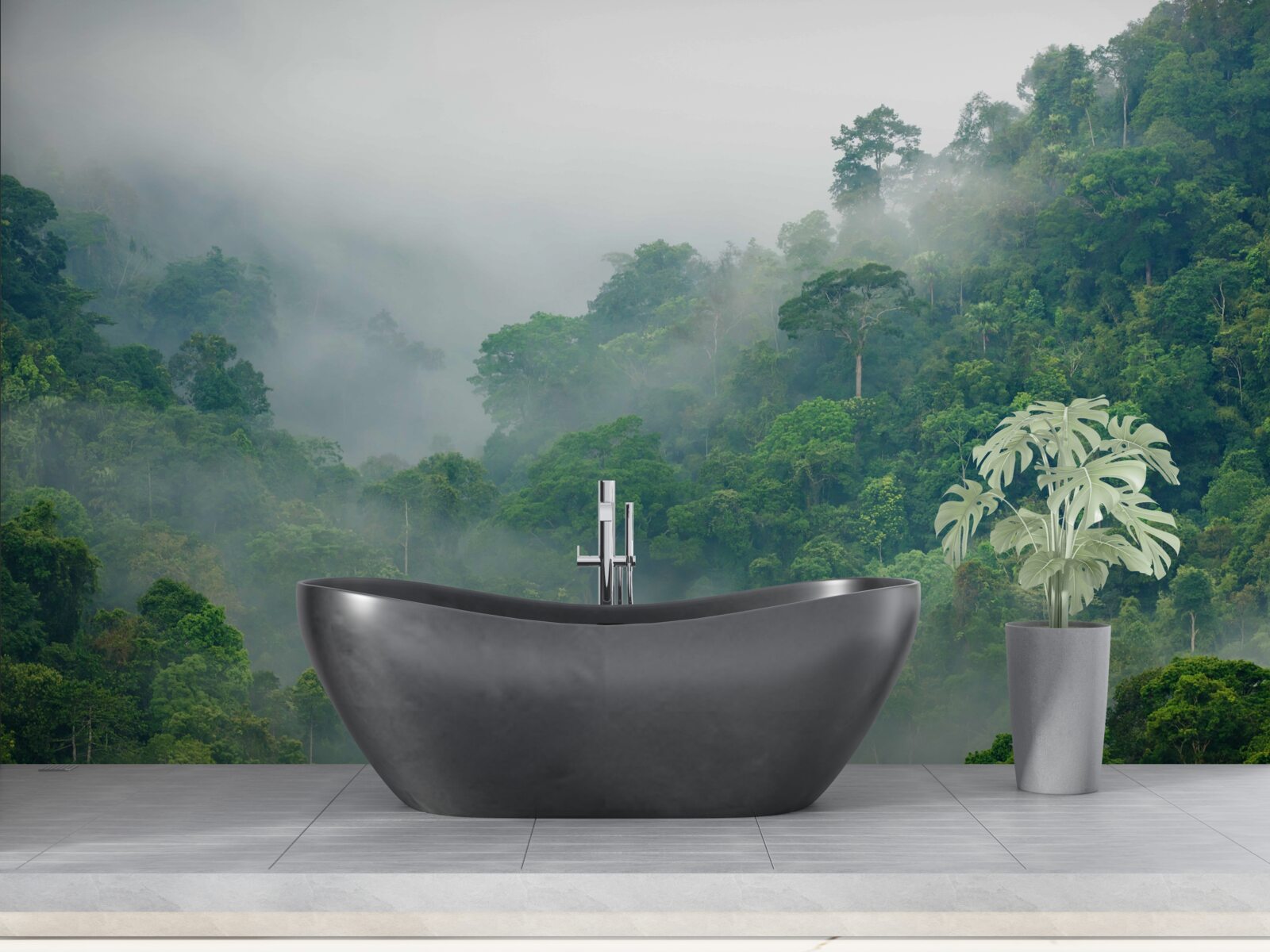 Fotobehang mist in de tropische bergen