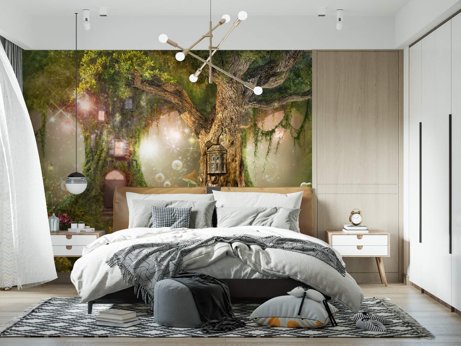 Fotobehang de mythische bewoners van de groene struik