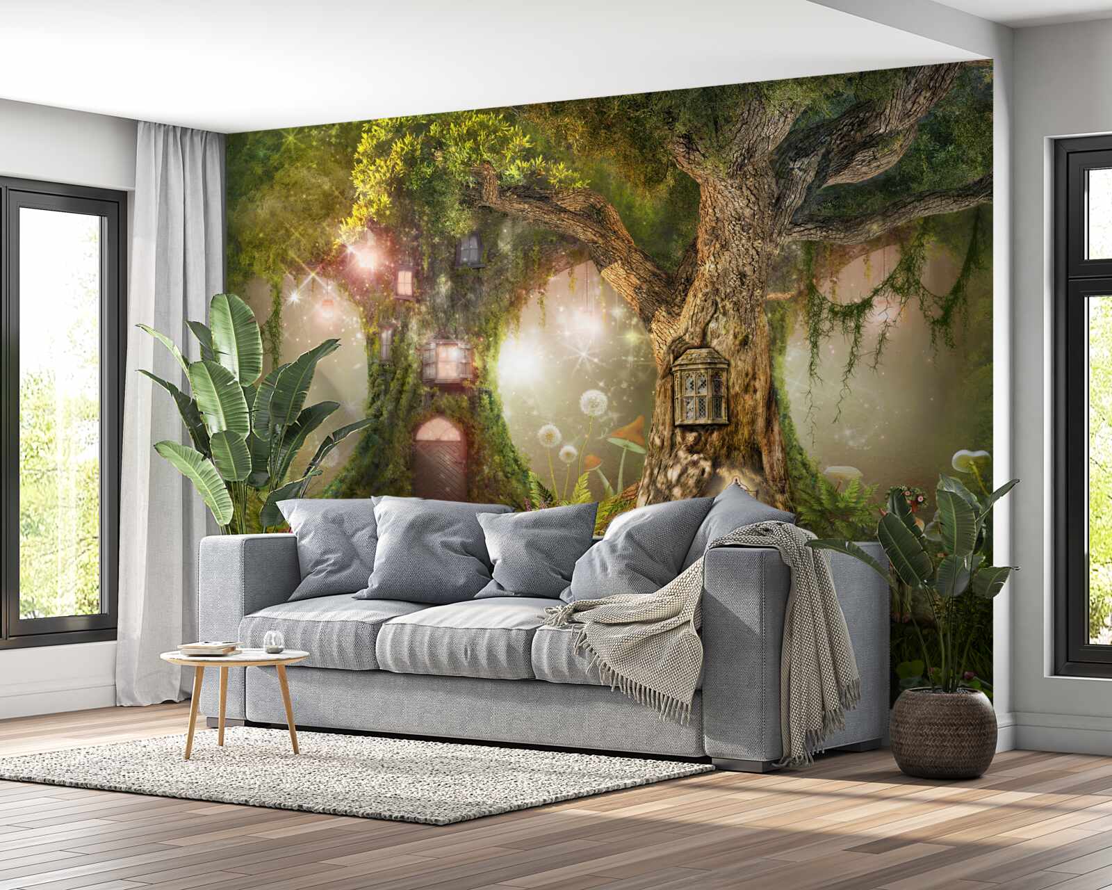 Fotobehang de mythische bewoners van de groene struik