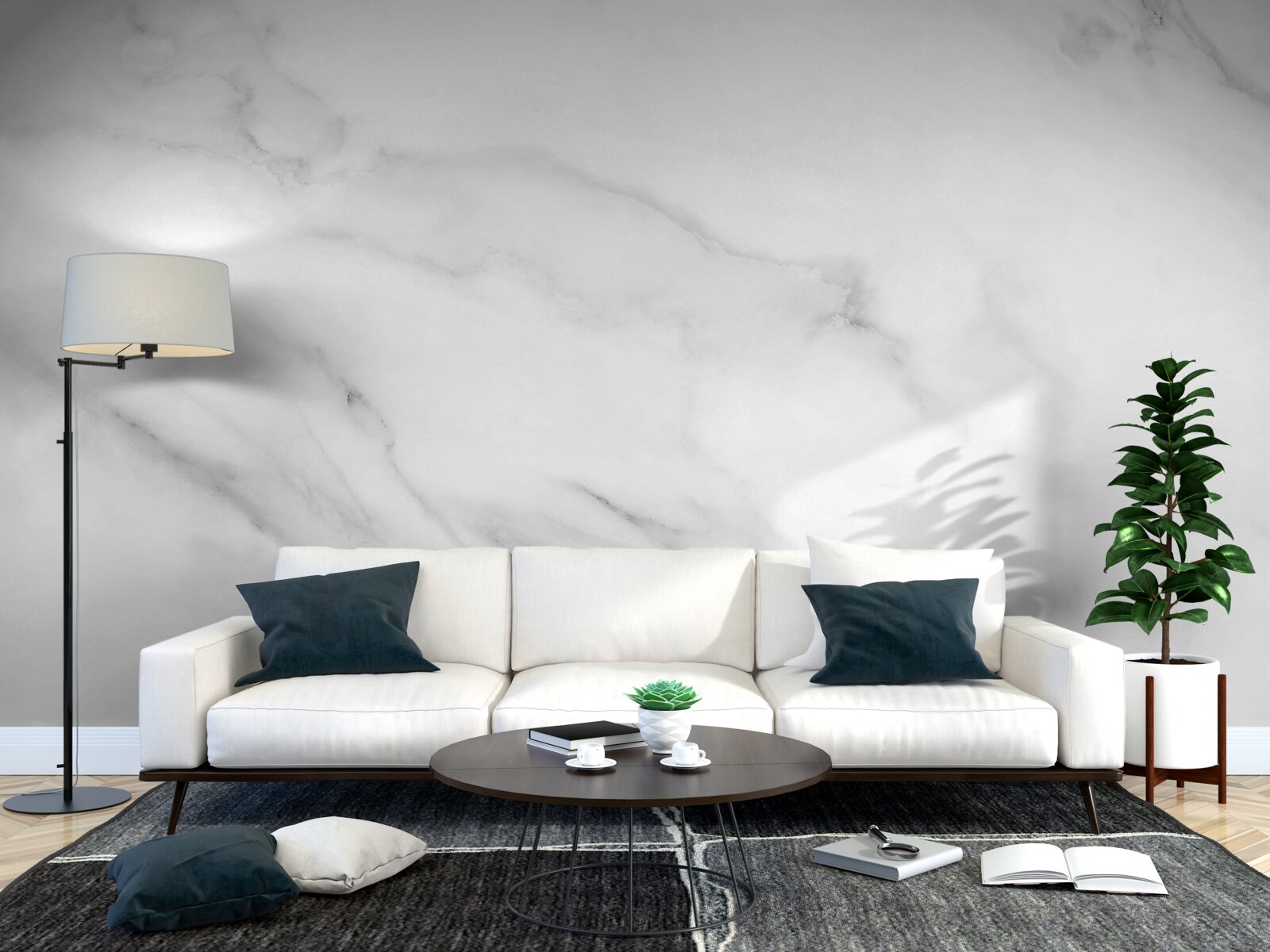 Fotobehang veegkleur, grijs