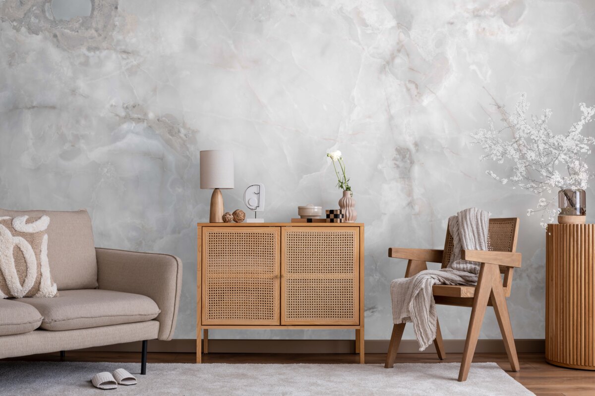 Fotobehang dichte wolken die door zonlicht worden doorbroken