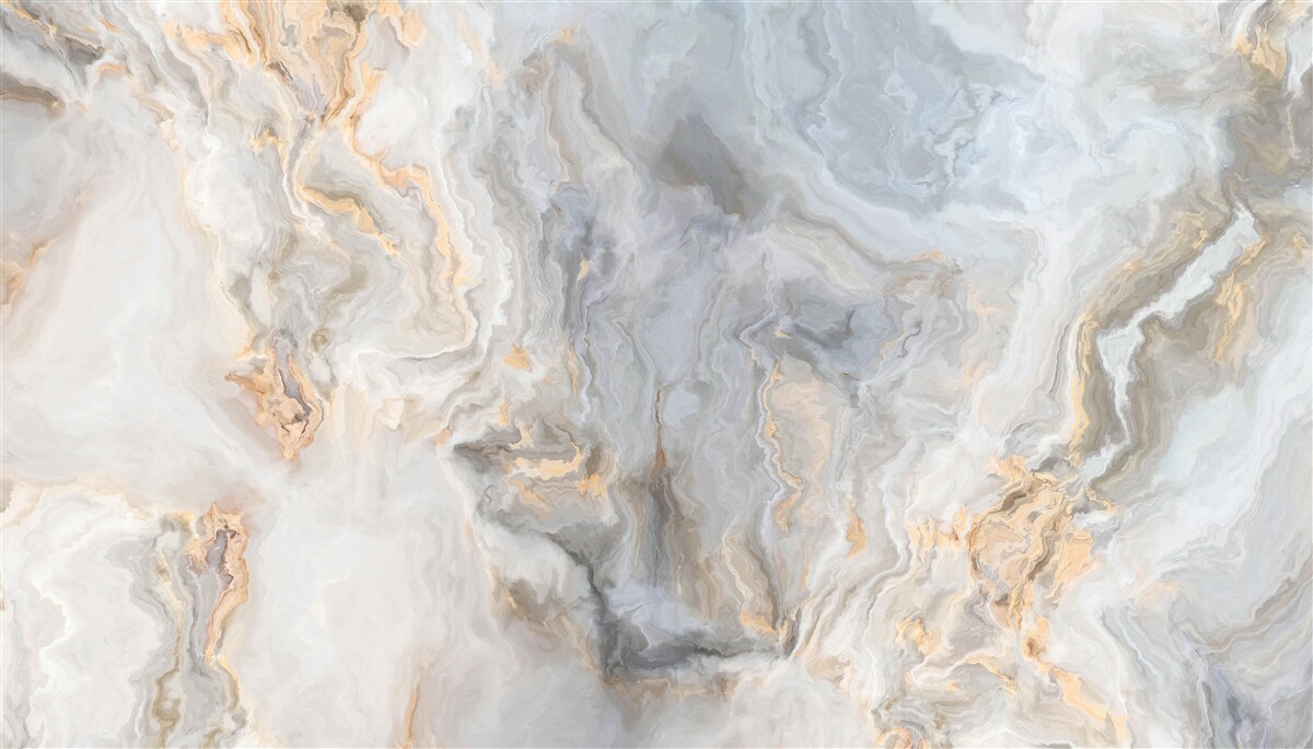 Fotobehang grijze achtergrond, versierd met goudtinten