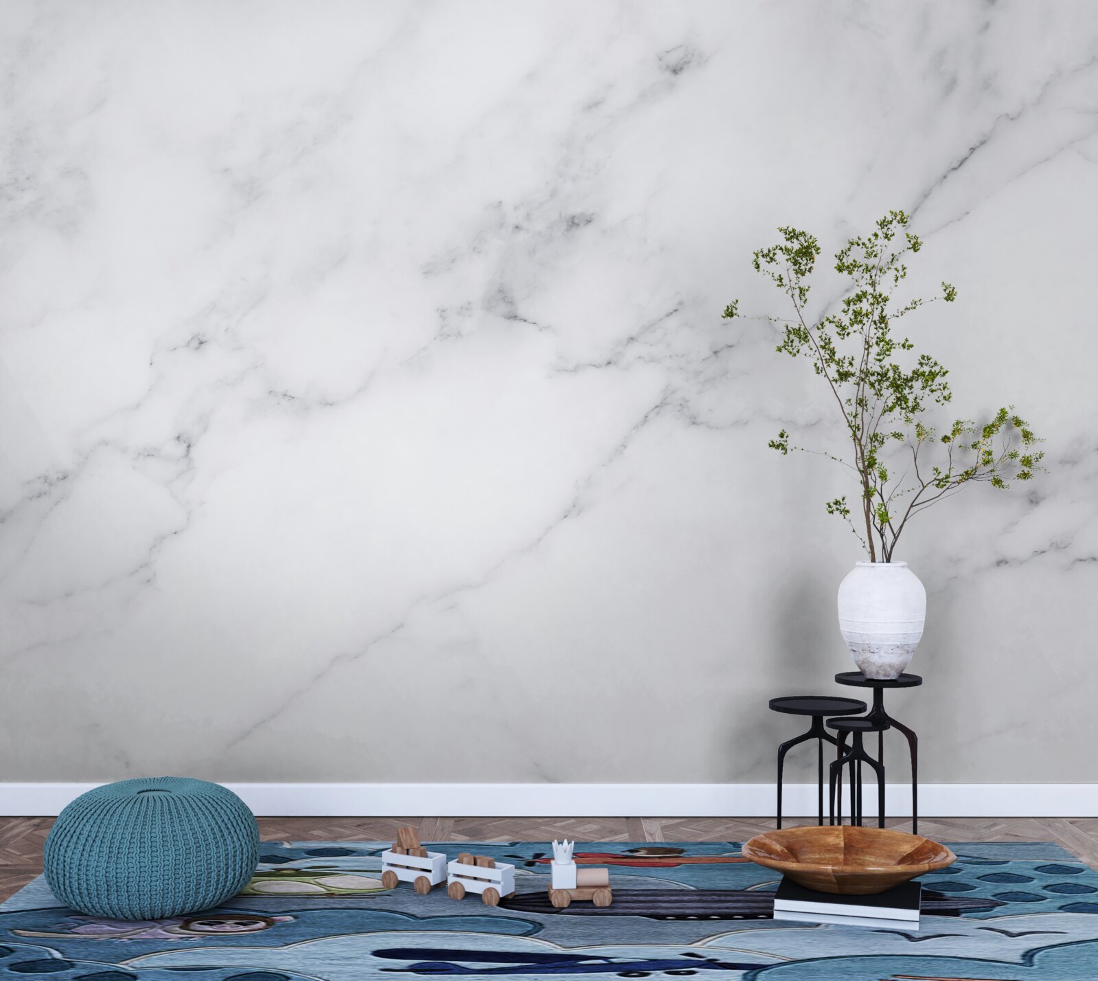 Fotobehang Sneeuwwit en zilveren mist