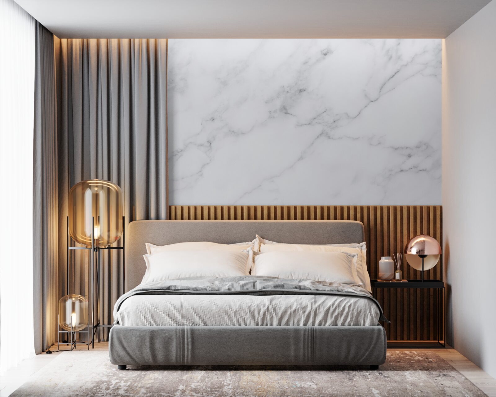 Fotobehang Sneeuwwit en zilveren mist