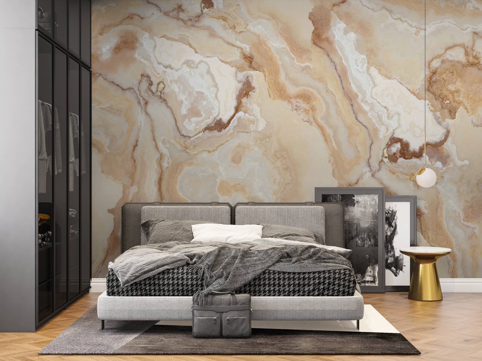 Fotobehang de onyx zakte weg in een donkere vlek