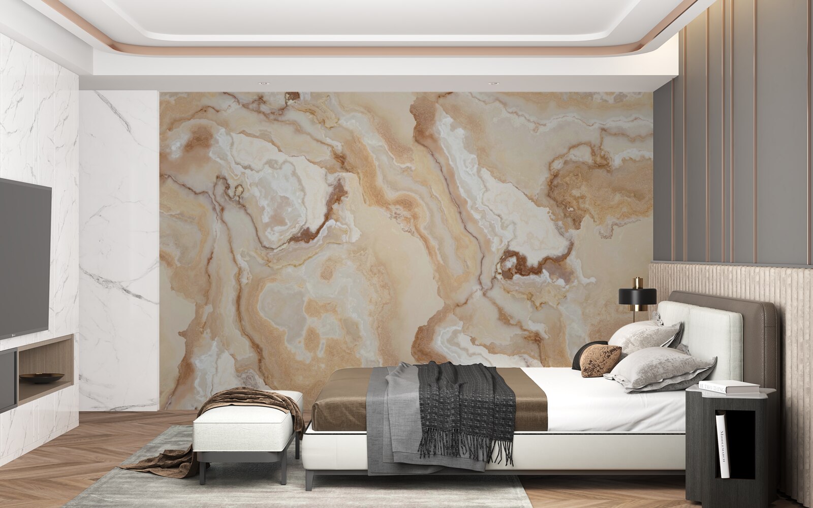 Fotobehang de onyx zakte weg in een donkere vlek