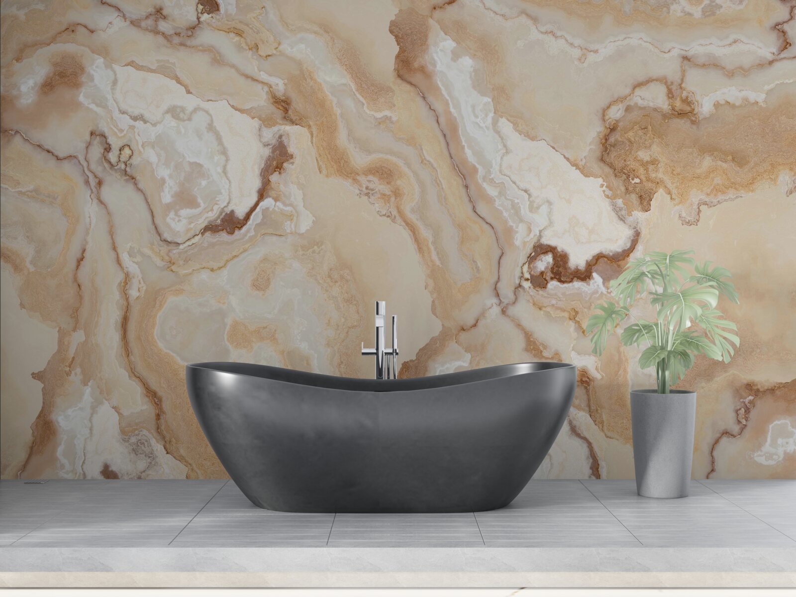 Fotobehang de onyx zakte weg in een donkere vlek