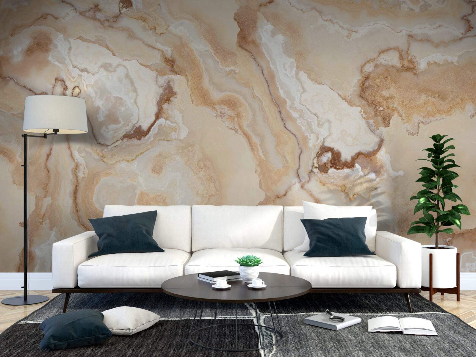 Fotobehang de onyx zakte weg in een donkere vlek