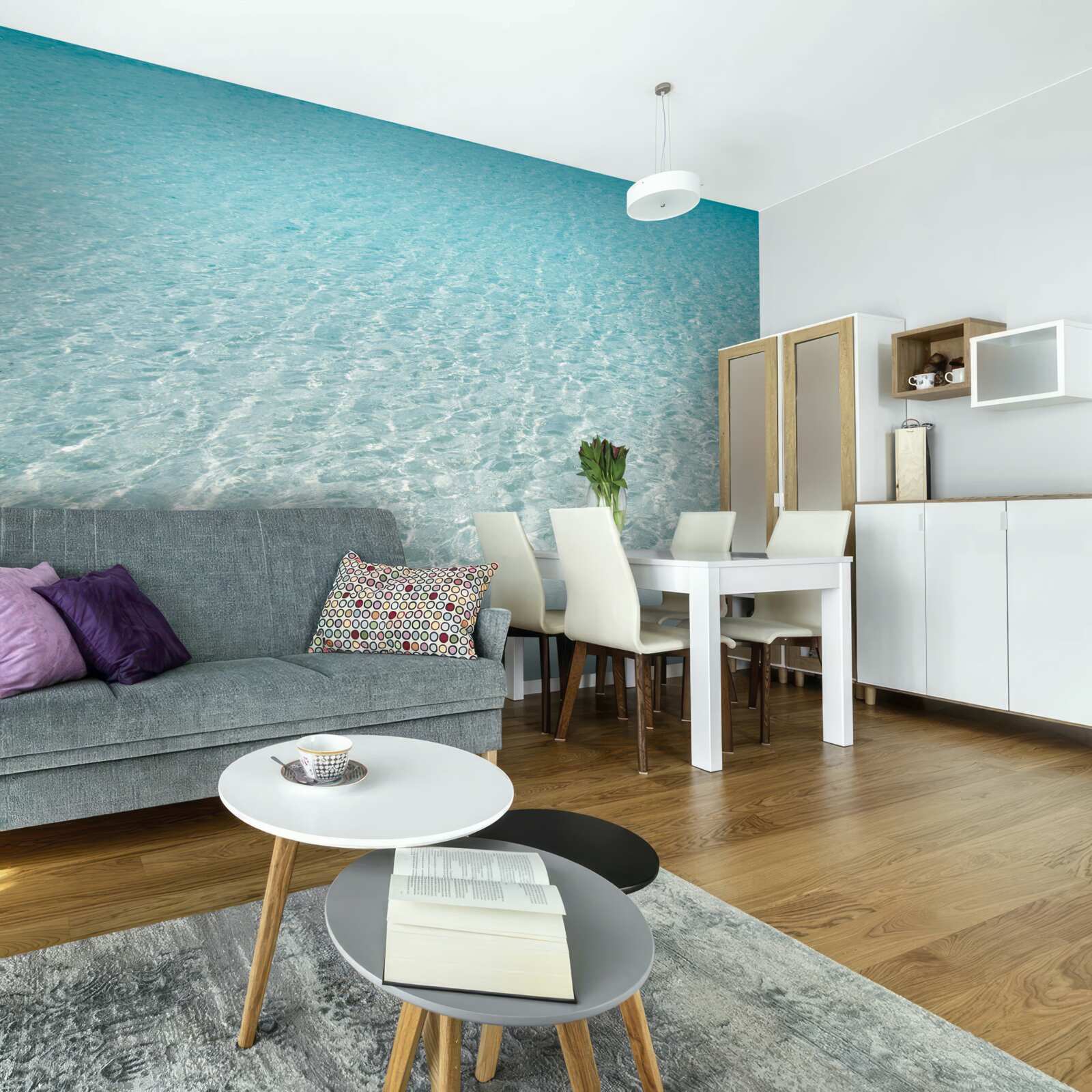 Fotobehang strand met maagdelijk wit zand