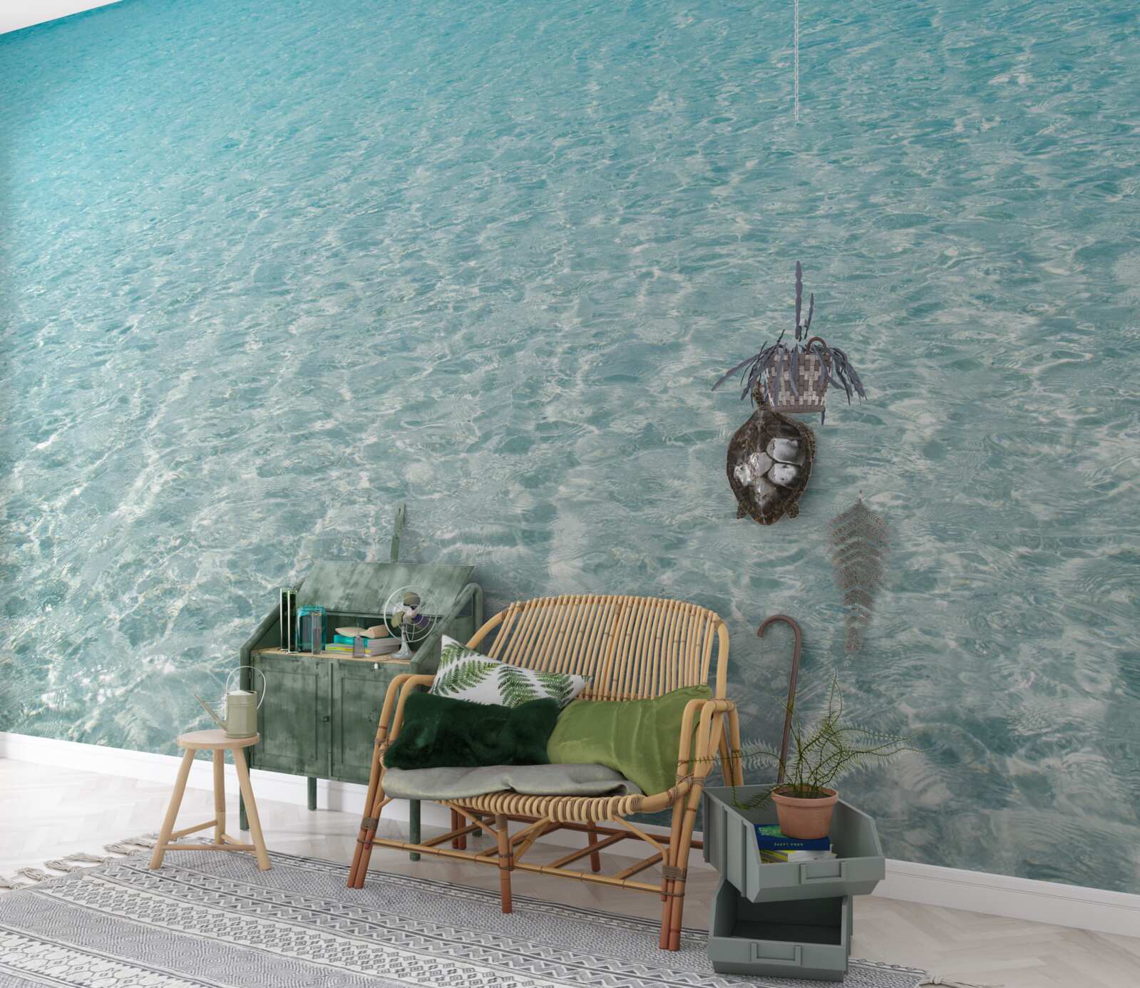 Fotobehang strand met maagdelijk wit zand