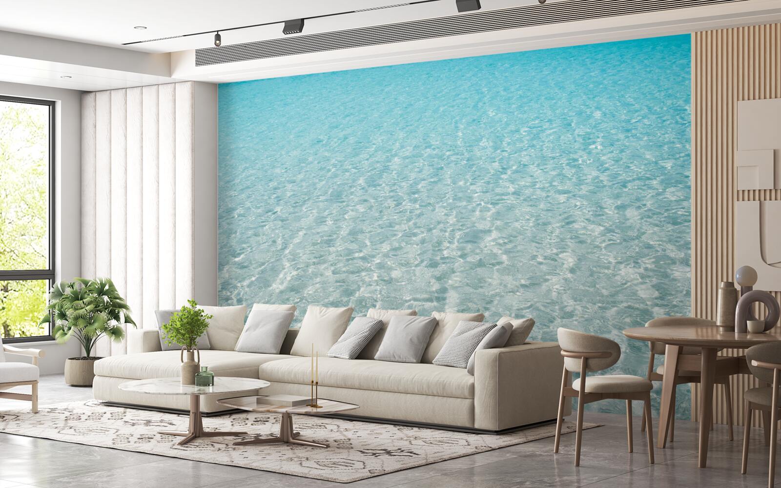 Fotobehang strand met maagdelijk wit zand