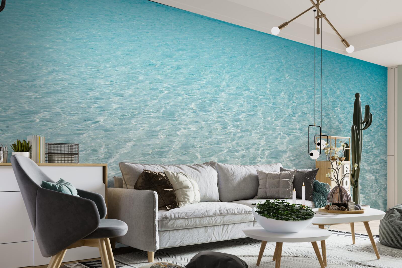 Fotobehang strand met maagdelijk wit zand