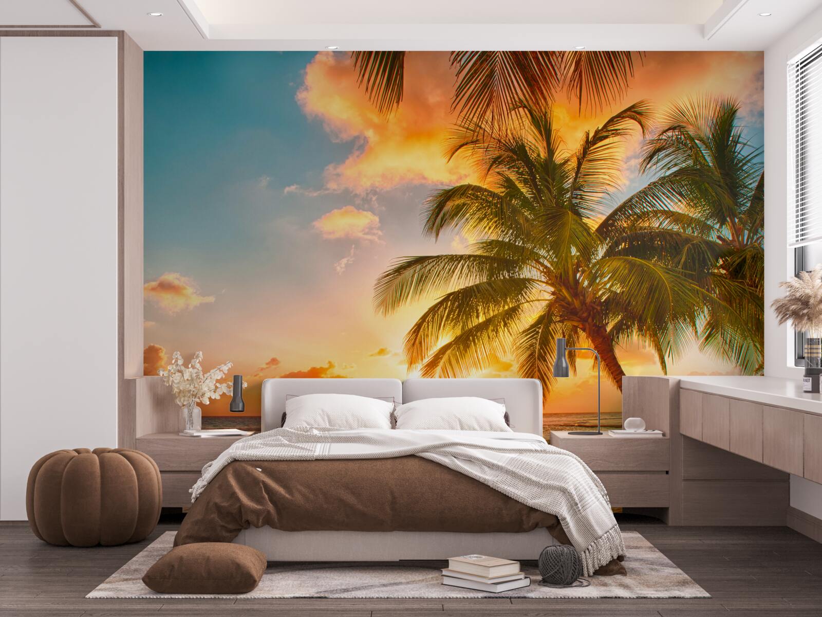 Fotobehang Betoverende zonsondergang op een zomerse dag