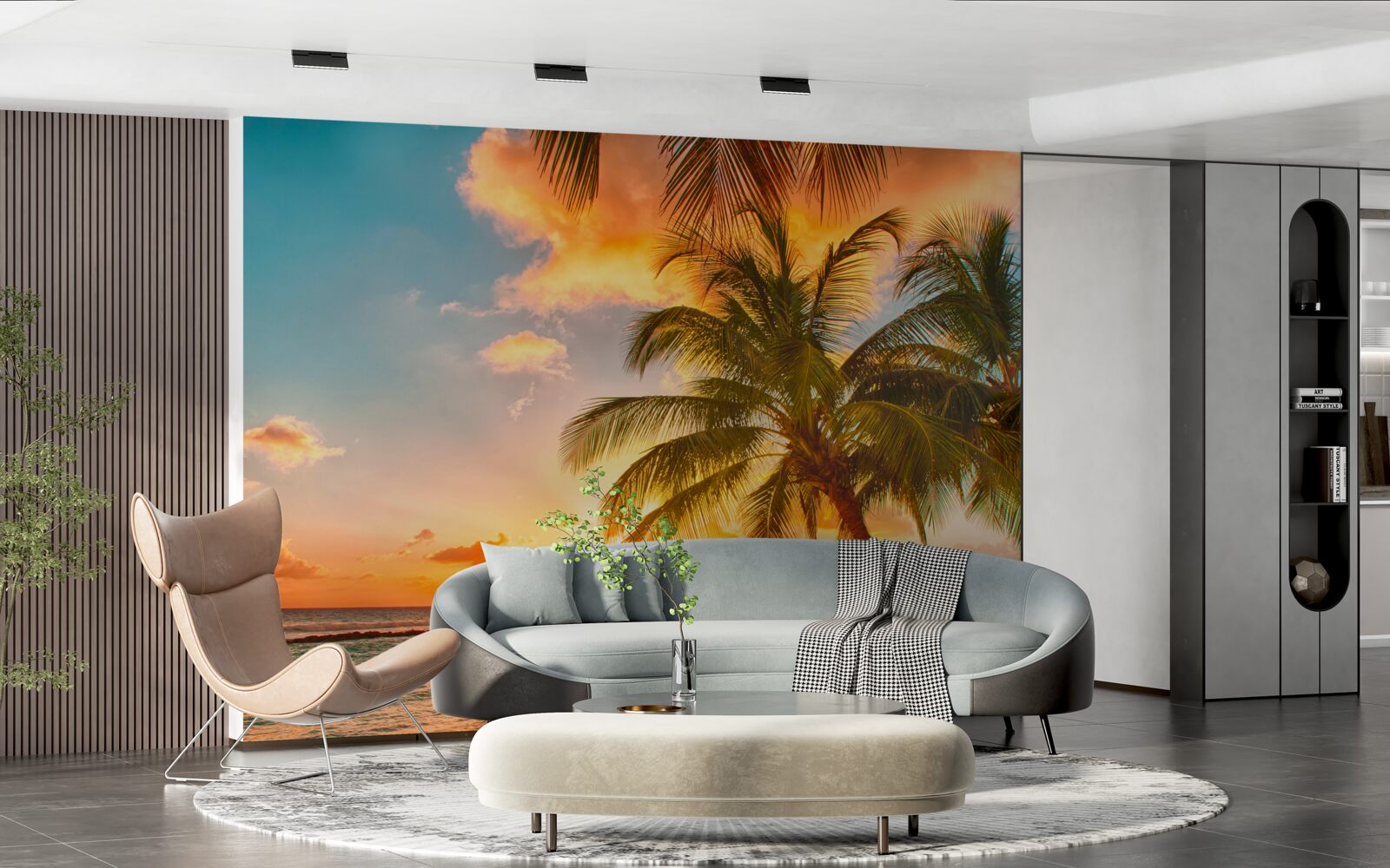 Fotobehang Betoverende zonsondergang op een zomerse dag