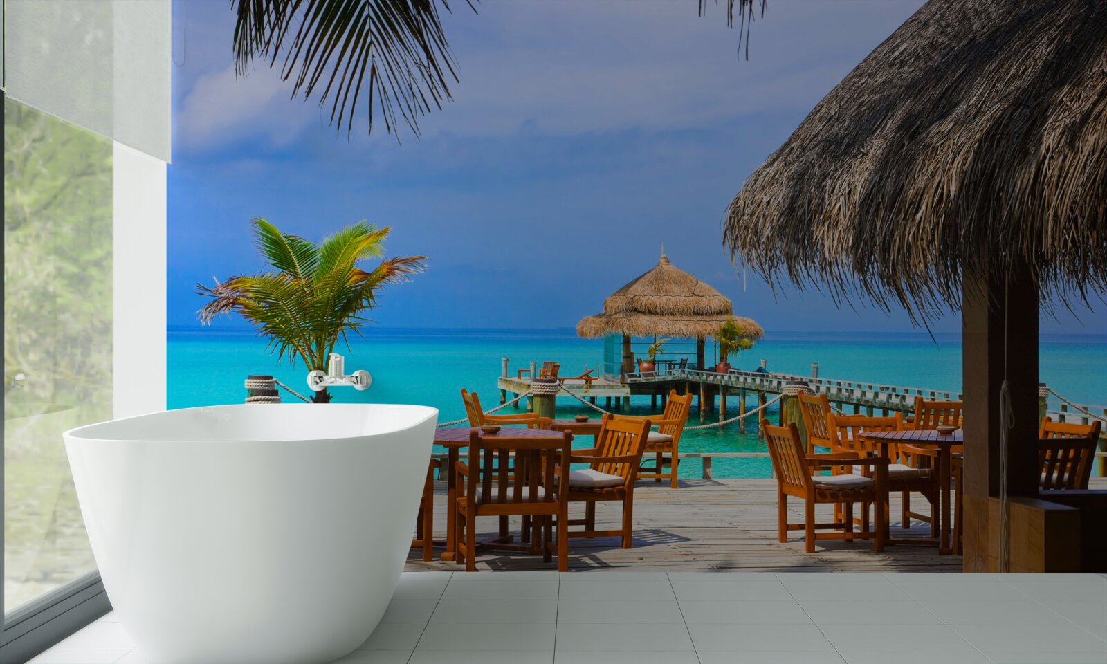 Fotobehang water restaurant