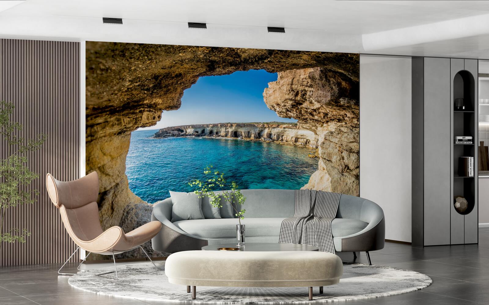 Fotobehang grotten in cyprus die onder water staan