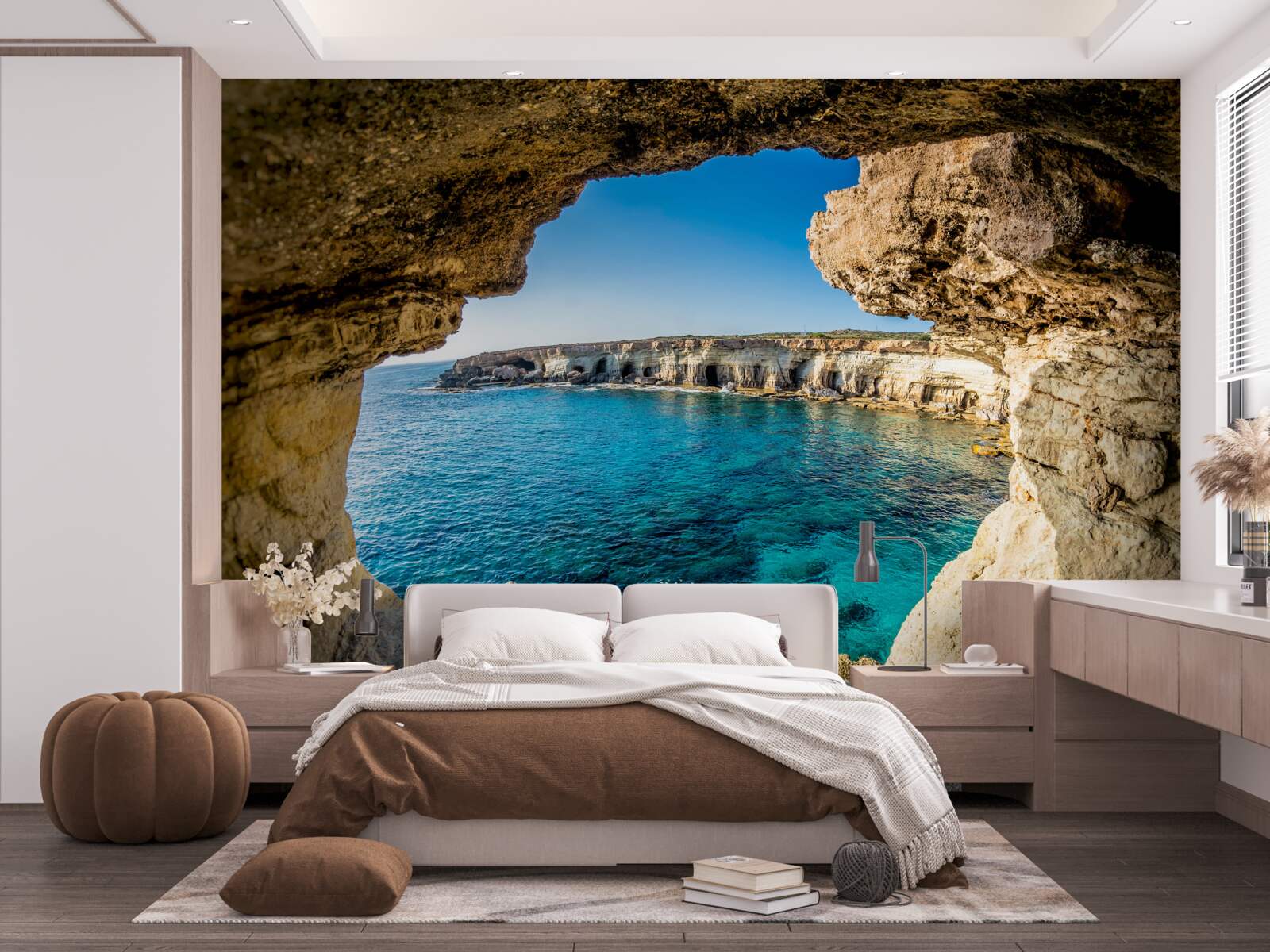 Fotobehang grotten in cyprus die onder water staan