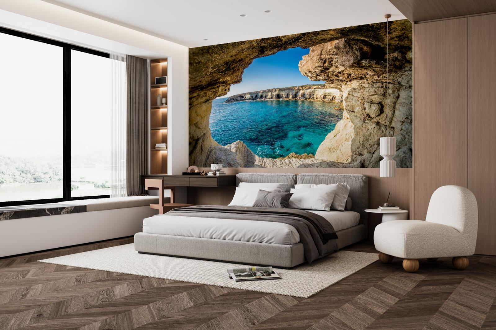 Fotobehang grotten in cyprus die onder water staan