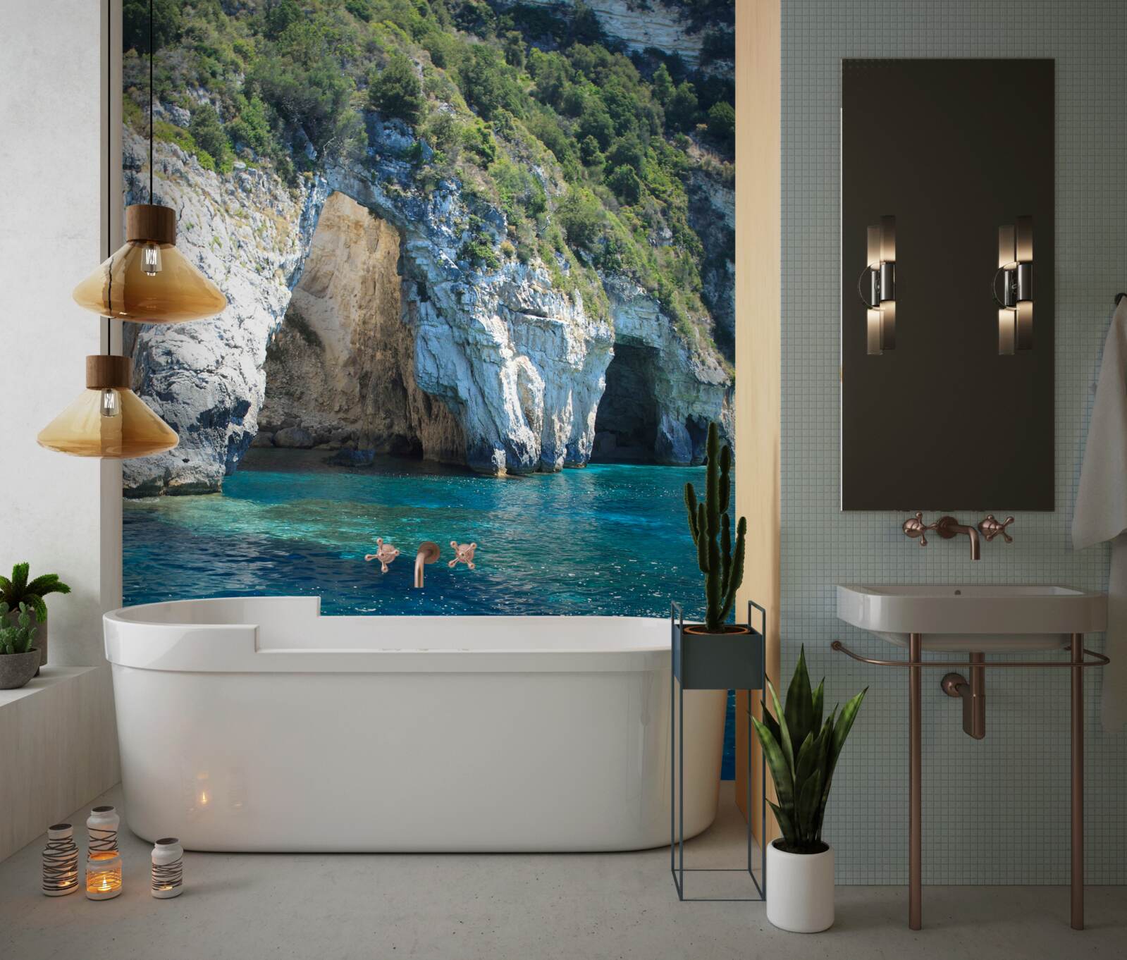 Fotobehang zeegrotten