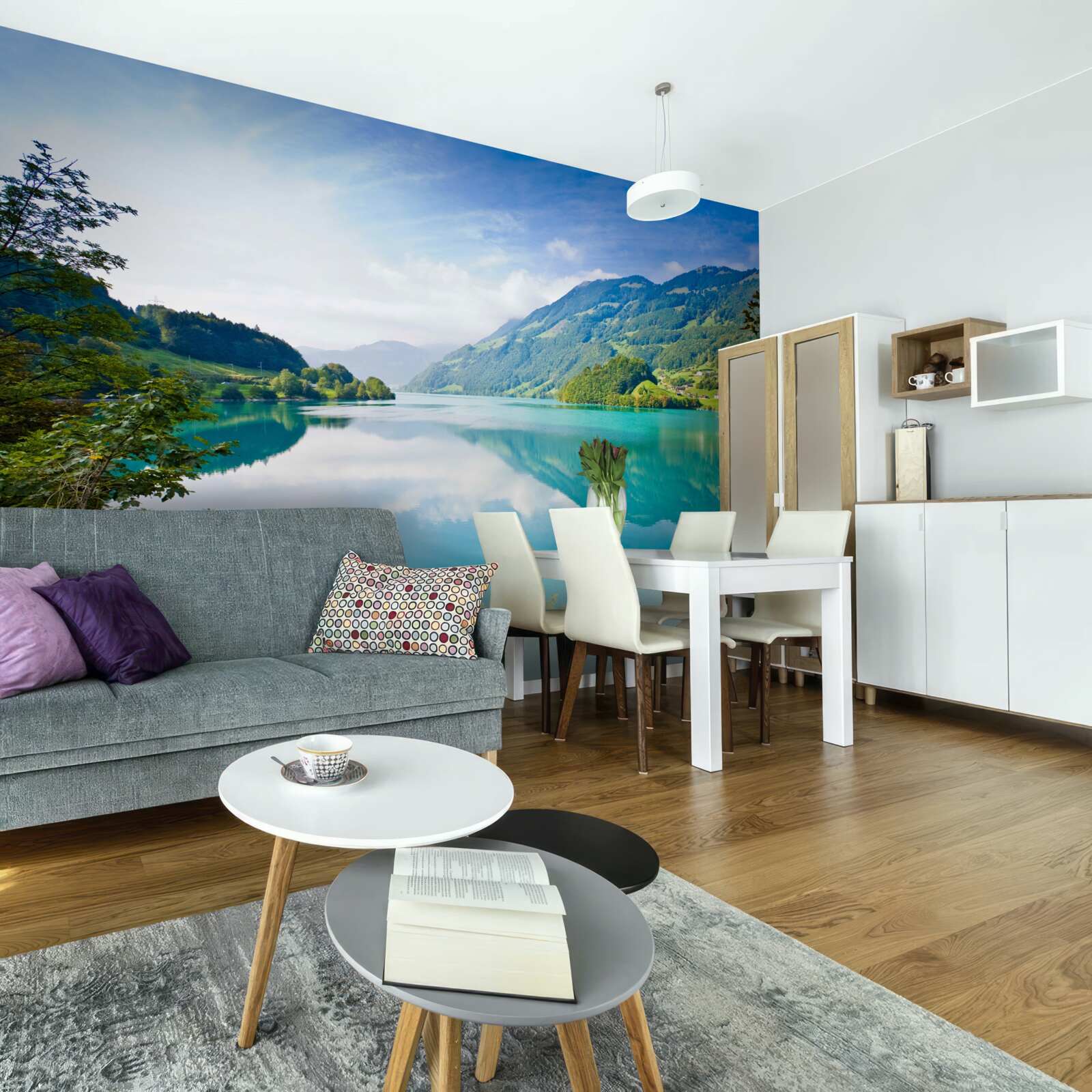 Fotobehang meren met blauw bergwater