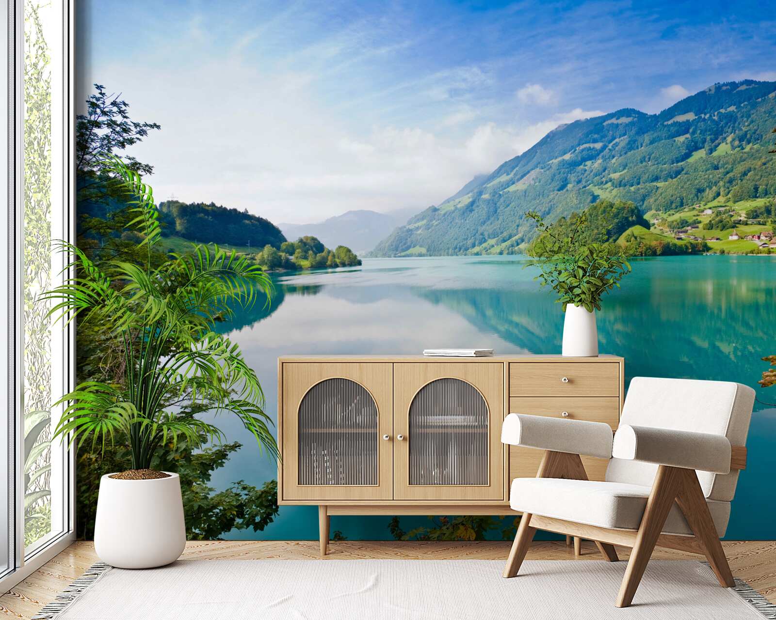 Fotobehang meren met blauw bergwater