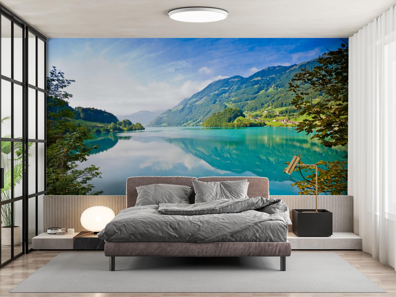 Fotobehang meren met blauw bergwater