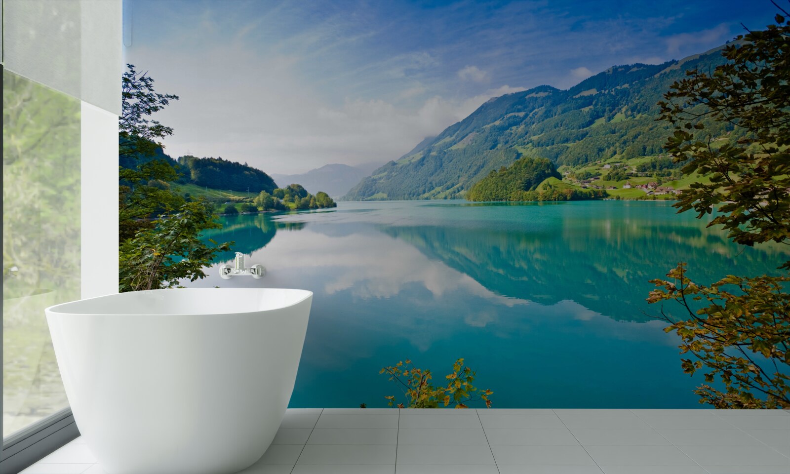 Fotobehang meren met blauw bergwater