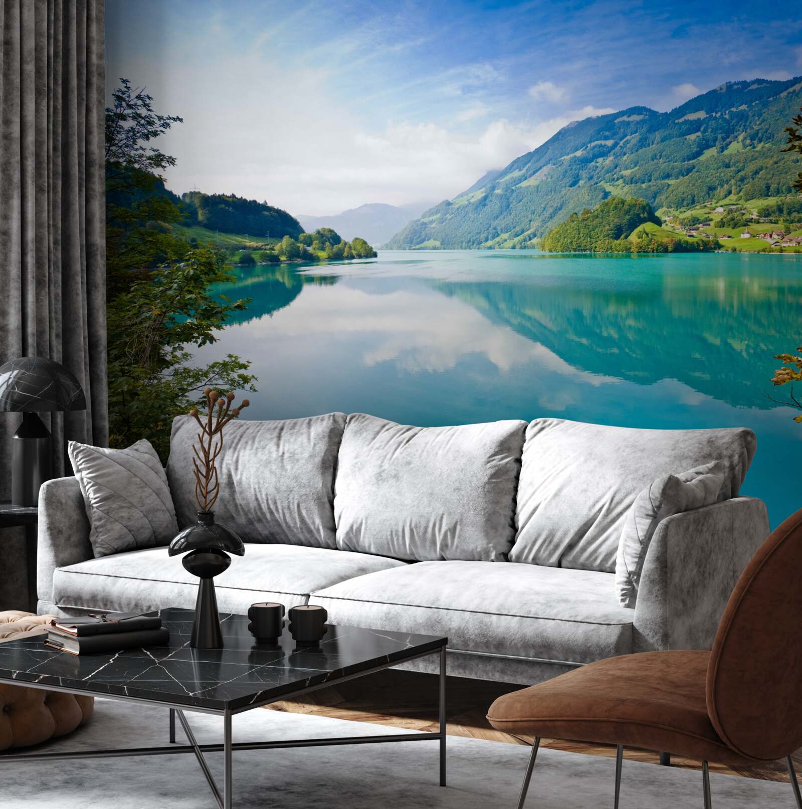 Fotobehang meren met blauw bergwater