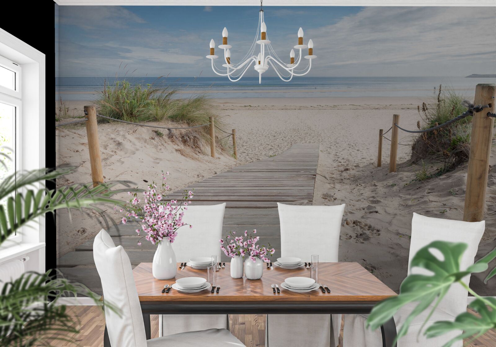 Fotobehang Zandpad naar de oceaan