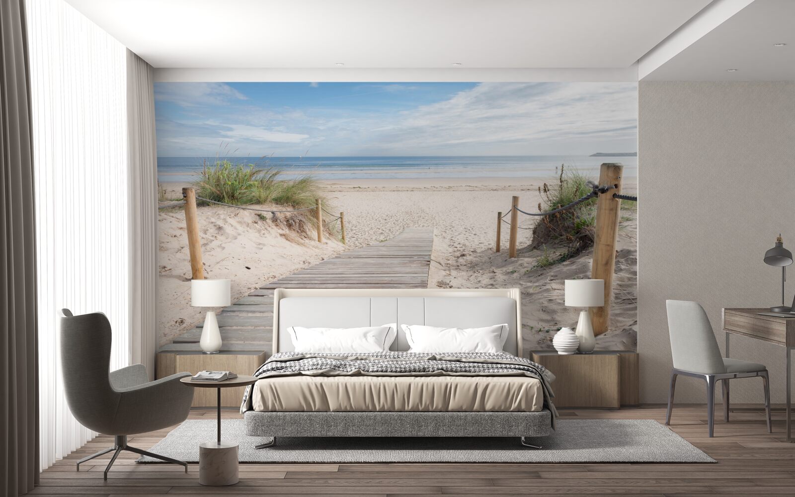 Fotobehang Zandpad naar de oceaan