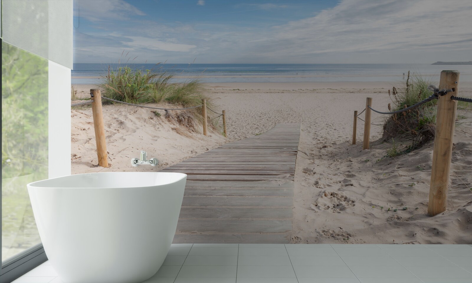 Fotobehang Zandpad naar de oceaan